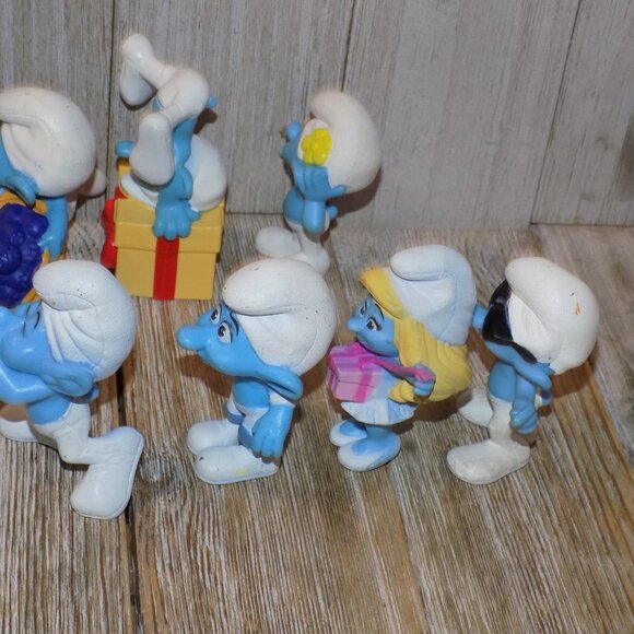 SMURF PLASTIC FIGURES TOYS CAKE TOPPER - Picture 4 of 10